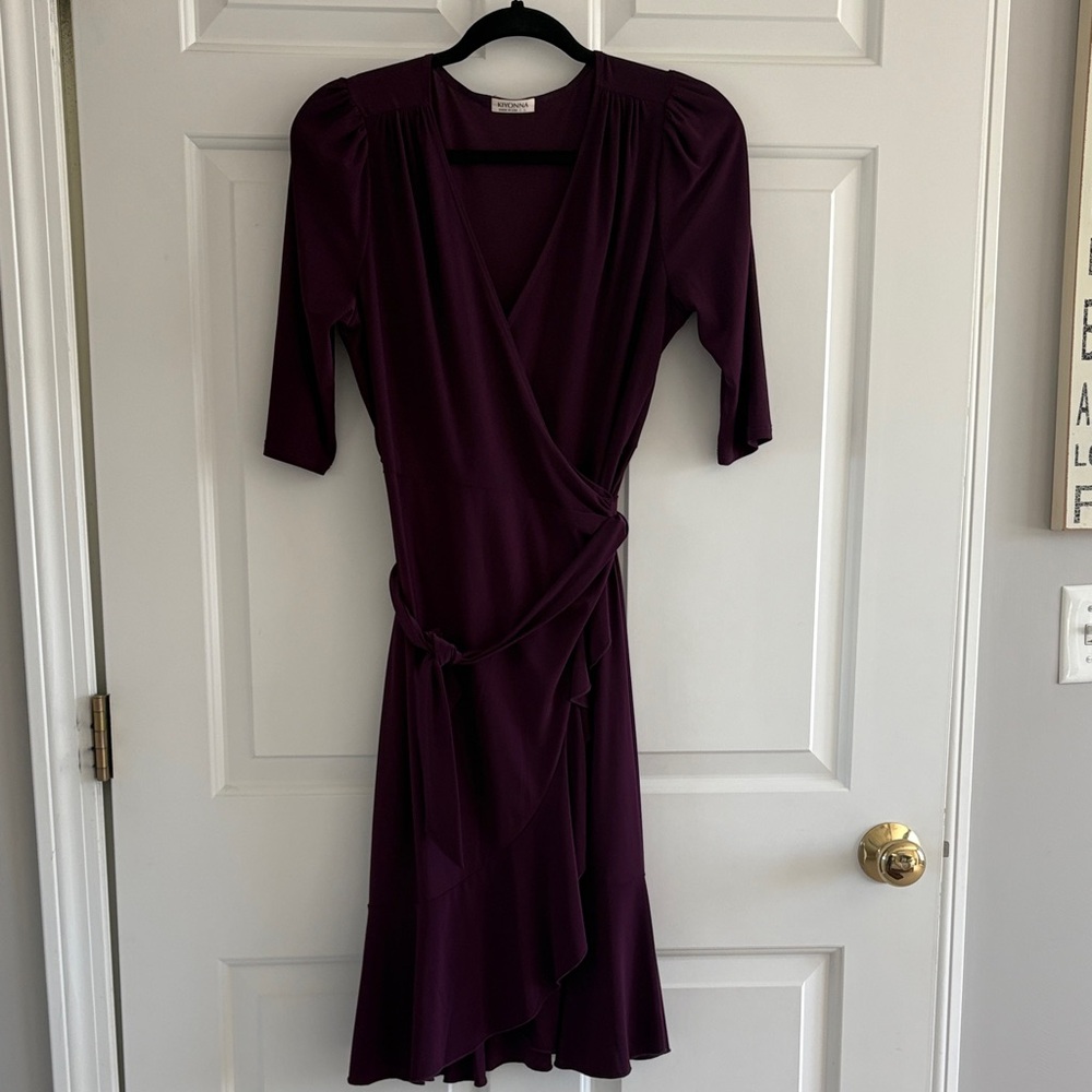 Kiyonna Deep Purple Asymmetrical Dress